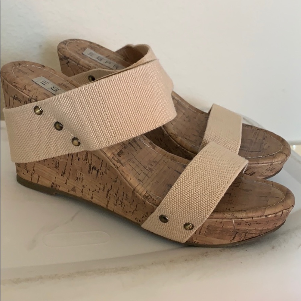 Cute Esprit wedge slip on sandals.